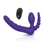Фиолетовый безремневой страпон с пультом ДУ 7’’ Remote Control Strapless - 24 см. - Pegasus - купить с доставкой в Улан-Удэ