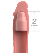 Телесная насадка-удлинитель 2 Inch Silicone X-tension with Strap - 20,3 см. - Pipedream - в Улан-Удэ купить с доставкой