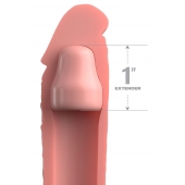 Телесная насадка-удлинитель 1 Inch Silicone X-tension - 17,8 см. - Pipedream - в Улан-Удэ купить с доставкой