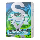 Презервативы Sagami Xtreme Mint с ароматом мяты - 3 шт. - Sagami - купить с доставкой в Улан-Удэ