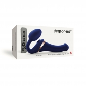 Синий безремневой страпон Multi Orgasm Size S с клиторальной стимуляцией - Strap-on-me - купить с доставкой в Улан-Удэ