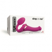 Ярко-розовый безремневой страпон Multi Orgasm Size S с клиторальной стимуляцией - Strap-on-me - купить с доставкой в Улан-Удэ