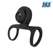 Черная вибронасадка на пенис Sex Expert - Sex Expert - в Улан-Удэ купить с доставкой