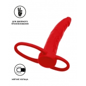 Красная насадка на пенис для двойного проникновения Black Red - 16,5 см. - ToyFa - купить с доставкой в Улан-Удэ