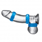 Комплект из трех голубых колец для эрекции 3-Pack Nuts   Bolts Stretch Cock Ring Set - BlueLine - в Улан-Удэ купить с доставкой
