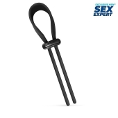 Черный ремень-лассо для усиления эрекции - Sex Expert - в Улан-Удэ купить с доставкой