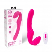 Розовый безремневой страпон на радиоуправлении Strapless Together - 22 см. - Together Toy - купить с доставкой в Улан-Удэ