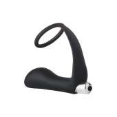 Черное эрекционное кольцо с вибропробкой Vibrating Anal Plug With Cockring - Dream Toys - в Улан-Удэ купить с доставкой