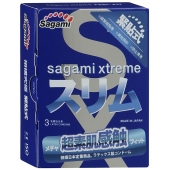 Розовые презервативы Sagami Xtreme FEEL FIT 3D - 3 шт. - Sagami - купить с доставкой в Улан-Удэ