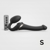 Черный безремневой страпон Multi Orgasm Size S с клиторальной стимуляцией - Strap-on-me - купить с доставкой в Улан-Удэ