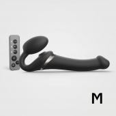 Черный безремневой страпон Multi Orgasm Size M с клиторальной стимуляцией - Strap-on-me - купить с доставкой в Улан-Удэ