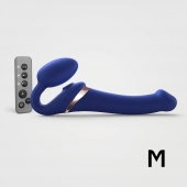 Синий безремневой страпон Multi Orgasm Size M с клиторальной стимуляцией - Strap-on-me - купить с доставкой в Улан-Удэ