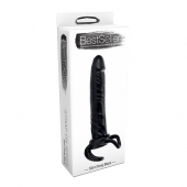 Чёрная насадка-фаллос для двойного проникновения INFLATABLE DILDO SLIM DONG  - 13,5 см. - Toyz4lovers - в Улан-Удэ купить с доставкой