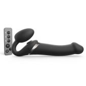Черный безремневой страпон Multi Orgasm Size L с клиторальной стимуляцией - Strap-on-me - купить с доставкой в Улан-Удэ