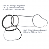 Набор из трех черных эрекционных колец Silicone 3-Ring Stamina Set - Pipedream - в Улан-Удэ купить с доставкой