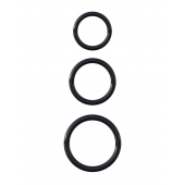 Набор из трех черных эрекционных колец Silicone 3-Ring Stamina Set - Pipedream - в Улан-Удэ купить с доставкой
