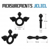 Черное эрекционное кольцо с крыльями Rooster Jeliel Angel - Velv or - в Улан-Удэ купить с доставкой