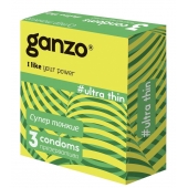 Ультратонкие презервативы Ganzo Ultra thin - 3 шт. - Ganzo - купить с доставкой в Улан-Удэ