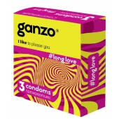 Презервативы с анестетиком для продления удовольствия Ganzo Long Love - 3 шт. - Ganzo - купить с доставкой в Улан-Удэ