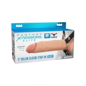 Полый страпон на ремнях 8’’ Hollow Silicone Strap-on - Pipedream - купить с доставкой в Улан-Удэ