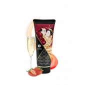 Массажный крем для тела с ароматом клубники и шампанского Sparkling Strawberry Wine - 200 мл. - Shunga - купить с доставкой в Улан-Удэ