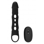 Черная насадка-удлинитель Vibrating Extender With Remote с вибрацией - Dream Toys - в Улан-Удэ купить с доставкой