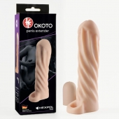 Телесная насадка-удлинитель Okoto со спиралевидным рельефом - 16 см. - Sitabella - в Улан-Удэ купить с доставкой