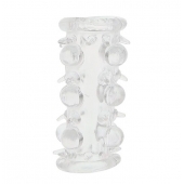Прозрачная насадка на пенис с шипами и бугорками JELLY JOY LUST CLUSTER CLEAR - Dream Toys - в Улан-Удэ купить с доставкой