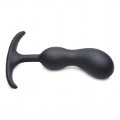 Черный массажер простаты с утяжелителями Premium Silicone Weighted Prostate Plug Medium - 16,3 см. - XR Brands - в Улан-Удэ купить с доставкой