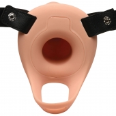 Телесный полый страпон 2  Erection 28X Smooth Vibrating Silicone Penis Sheath - 16 см. - XR Brands - купить с доставкой в Улан-Удэ