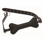 Черный кляп в форме косточки Hound Adjustable Dog Bone Gag - XR Brands - купить с доставкой в Улан-Удэ