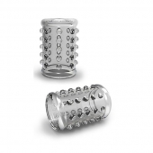 Прозрачная насадка на пенис с шишечками STAY HARD COCK SLEEVE 02 CLEAR - Blush Novelties - в Улан-Удэ купить с доставкой