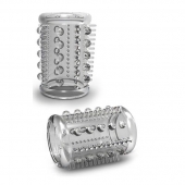 Прозрачная насадка с шипами и шишечками STAY HARD COCK SLEEVE 03 CLEAR - Blush Novelties - в Улан-Удэ купить с доставкой