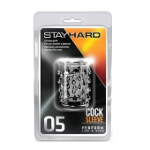 Прозрачная насадка с капельками STAY HARD COCK SLEEVE 05 CLEAR - Blush Novelties - в Улан-Удэ купить с доставкой
