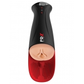 Телесный мастурбатор-вагина в черной колбе с вибрацией Fuck-O-Matic Pro XL - Pipedream - в Улан-Удэ купить с доставкой