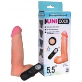 Фаллическая насадка Харнесс UNICOCK 5,5  с вибрацией - 17 см. - LOVETOY (А-Полимер) - купить с доставкой в Улан-Удэ