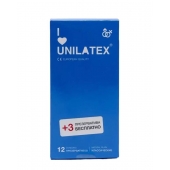 Классические презервативы Unilatex Natural Plain - 12 шт. + 3 шт. в подарок - Unilatex - купить с доставкой в Улан-Удэ