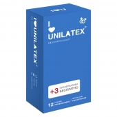 Классические презервативы Unilatex Natural Plain - 12 шт. + 3 шт. в подарок - Unilatex - купить с доставкой в Улан-Удэ