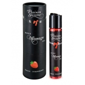 Массажное масло с ароматом клубники Huile de Massage Gourmande Fraise des Bois - 59 мл. - Plaisir Secret - купить с доставкой в Улан-Удэ