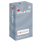 Презервативы с рёбрами Unilatex Ribbed - 12 шт. + 3 шт. в подарок - Unilatex - купить с доставкой в Улан-Удэ