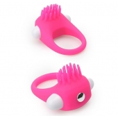 Розовое эрекционное кольцо с щеточкой LIT-UP SILICONE STIMU RING 5 - Dream Toys - в Улан-Удэ купить с доставкой