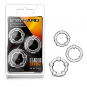 Набор из 3 прозрачных эрекционных колец Stay Hard Beaded Cockrings - Blush Novelties - в Улан-Удэ купить с доставкой