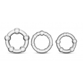 Набор из 3 прозрачных эрекционных колец Stay Hard Beaded Cockrings - Blush Novelties - в Улан-Удэ купить с доставкой