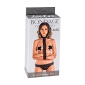 Ошейник с длинной лентой и наручниками Strap Bondage Kit Plus Size - Lola Games - купить с доставкой в Улан-Удэ