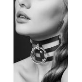 Чёрный тройной чокер с большим кольцом - Bijoux Pour Toi - купить с доставкой в Улан-Удэ