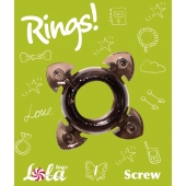 Чёрное эрекционное кольцо Rings Screw - Lola Games - в Улан-Удэ купить с доставкой