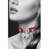 Красный чокер с замком в форме сердца - Bijoux Pour Toi - купить с доставкой в Улан-Удэ