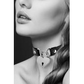 Черный чокер с замком в форме сердца - Bijoux Pour Toi - купить с доставкой в Улан-Удэ