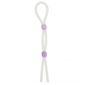 Прозрачное эрекционное кольцо-лассо SILICONE LASSO COCK RING DUAL BEADS - NMC - в Улан-Удэ купить с доставкой