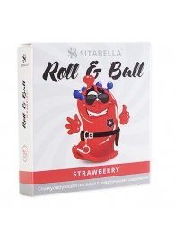 Стимулирующий презерватив-насадка Roll   Ball Strawberry - Sitabella - купить с доставкой в Улан-Удэ